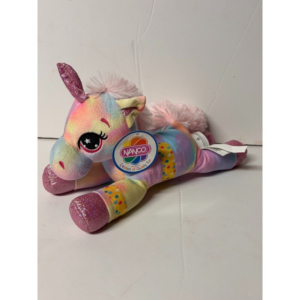 Nanco 02720 Pastel Rainbow Unicorn Plush Stuffed Animal Small 6-14in With Tag